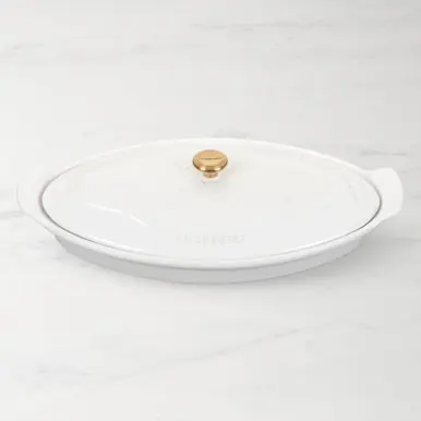 Le Creuset - White 1.6L Heritage Oval Fish Baker Factory Price