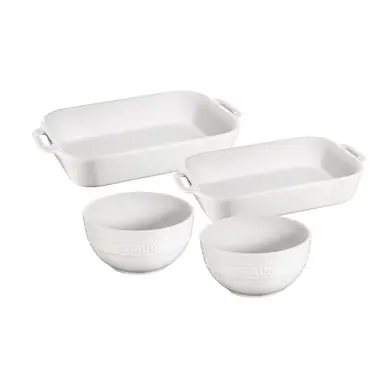 Mega Sale Staub - White 4 Pc Bake and Bowl Set