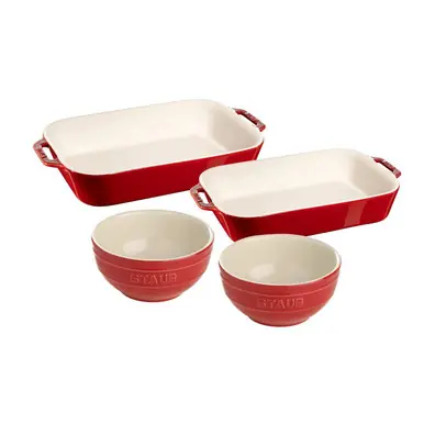 Hot Picks Staub - Cherry Red 4 Pc Bake and Bowl Set