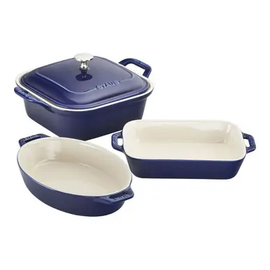 Staub - Dark Blue 4 Pc Mixed Baking Dish Set Grab Now
