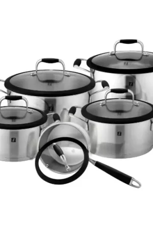 10-piece cookware set, stainless steel - Zokura Super Sale